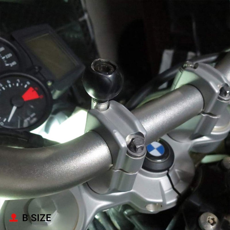 RAM Mounts RAM-B-367U Motorcycle Handlebar Clamp Base with M8 Bolts with B Size 1" Ball - Image 2